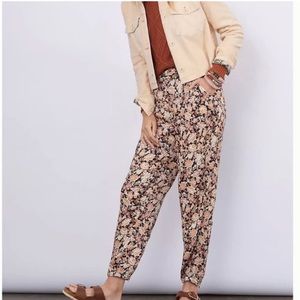 Anthropologie Diandra floral satin joggers